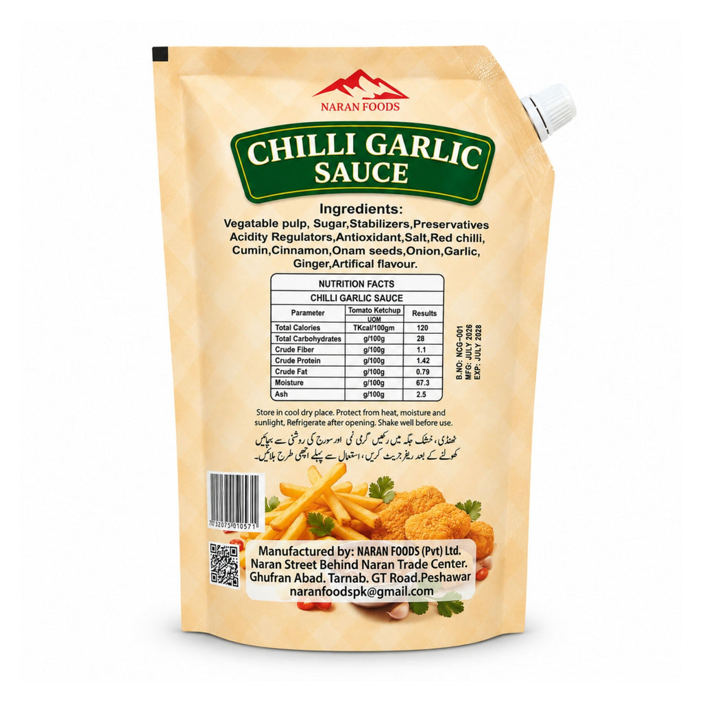 Naran Foods Chilli Garlic Sauce 800g – ingredients & nutrition facts